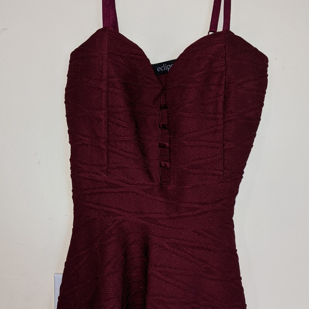 Maroon tank with ruffle